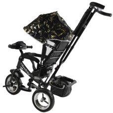 Велосипед триколісний з ручкою та козирком 60-775 Best Trike Чорний із золотим