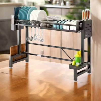 Стелаж кухонний сушарка для посуду метал+пластик kitchenware RM-23-1 Чорний