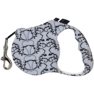 Повідець-рулетка 5м Retractable Dog Leash Білий Лоза