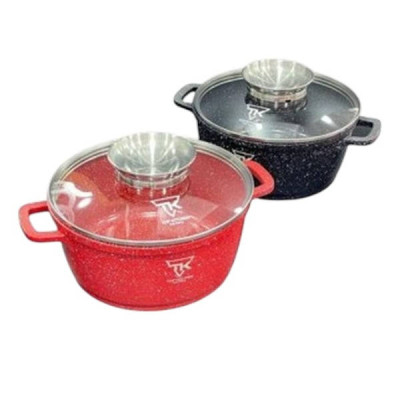 Каструля кругла з кришкою 2,4л 20см Top Kitchen TК00051 Червона