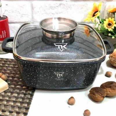 Каструля квадратна з кришкою 6,7л 28см Top Kitchen TК00056 Чорна