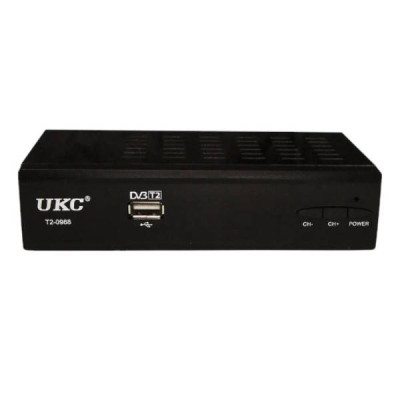 Тюнер цифровий DVB-T2 з підтримкою WiFi адаптера UKC T2-0968 Чорний