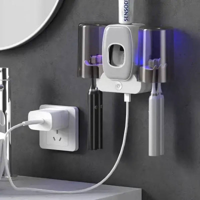 Тримач настінний для зубних щіток +2 чашки TOOTHBRUSH HOLDER Білий