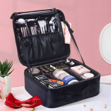 Косметичка дорожня з перегородками 26х9х22 см Чорна