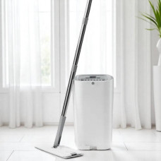 Комплект для прибирання швабра ледар і відро з віджимом 8л MOP Z1 Біле з сірим