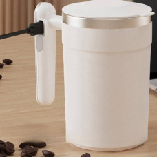 Кухоль-мішалка з датчиком температури та екраном на ручці Auto Stirring Mug Біла