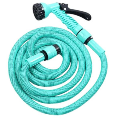 Шланг поливальний 15м, що розтягується з насадкою для поливу EXPANDABLE GARDEN HOSE K-50FT Бірюзовий