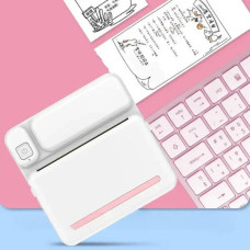 Принтер моментального друку + рулон термопапіру АРР Bluetooth C19 Білий з рожевим
