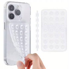 Тримач для телефону із присосками 100*64мм Double Side Silicone Ліпер силіконовий Білий