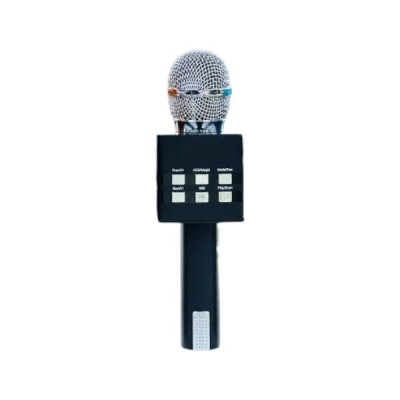 Мікрофон караоке бездротовий Bluetooth USB Чорний+срібло