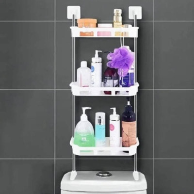 Настінна полиця над унітазом Portable Toilet And Bathroom Storage Rack Біла