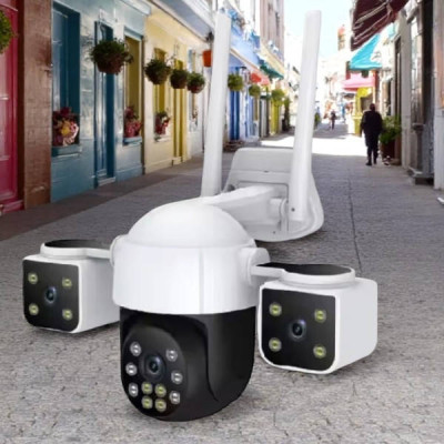 Камера відеоспостереження з 3 лінзами 2+2+2Mp 4G Wi-Fi LAN Біла