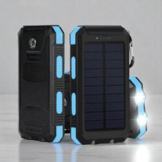 Power Bank із сонячною панеллю, ліхтариком, компасом та карабіном 20000 mAh