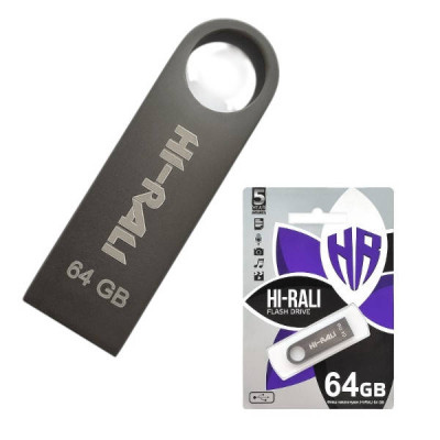 Флешка накопичувач 64GB USB Hi-Rali Shuttle Чорна