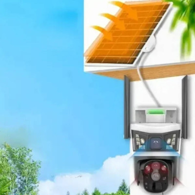 Камера відеоспостереження зовнішня із сонячною панеллю V39-4G 10X ZOOM+SOLAR Біла