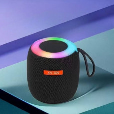 Колонка акумуляторна Bluetooth з підсвічуванням SH 309 BT BLK/BLUE/SILVER Чорна