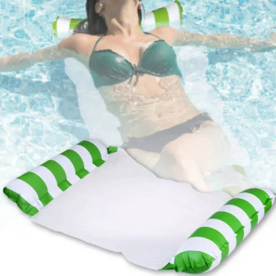 Гамак водний надувний Pool Loungers Білий із салатовим