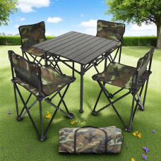 Стіл +4 стільці розкладні туристичні Folding table and chair