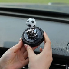 Ароматизатор автомобільний Футбольний м'яч на сонячній панелі + флакончик з ароматом у комплекті Чорний