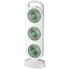 Вентилятор потрійний акумуляторний Three head fan LY-856 Білий