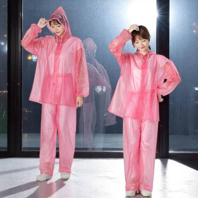 Дощовик костюм плащ та штани Raincoat set AH -146 Рожевий