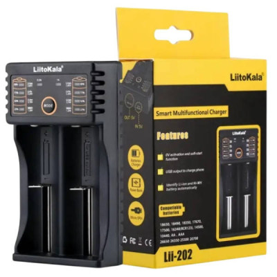 Зарядний пристрій універсальний для 18650, АА, ААА LiitoKala Lii-202 battery charger TYPE-C