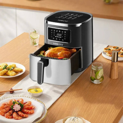 Аерофритюрниця з чашею з нержавіючої сталі 7л 1700Вт Sokany Air Fryer SK-10052