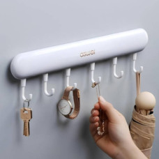 Полиця у ванну настінна з гачками Towel hook LY-839 Біла