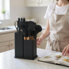 Набір силіконового кухонного начиння 21 шт Kitchenware Set Чорний