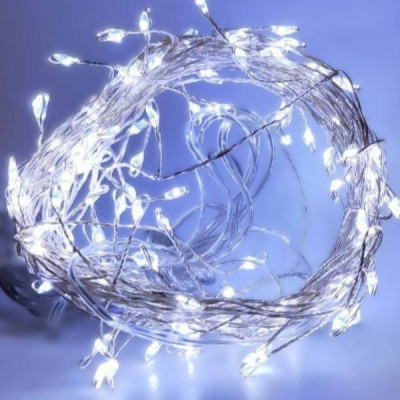 Гірлянда світлодіодна роса Феєрверк внутрішня 100Led 4м Холодне світло