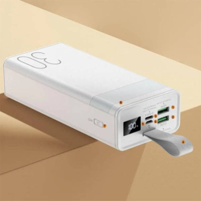 Power bank з ліхтариком та функцією швидкої зарядки 30000 mAh remax rpp-320 Білий