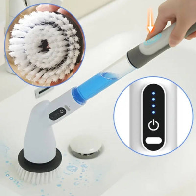 Щітка акумуляторна для прибирання зі змінними насадками Cleaning brush Біла