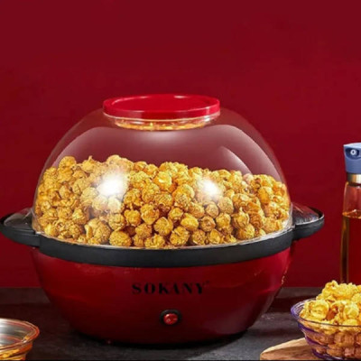 Машина для попкорну побутова 850Вт Sokany SK-905 Червона