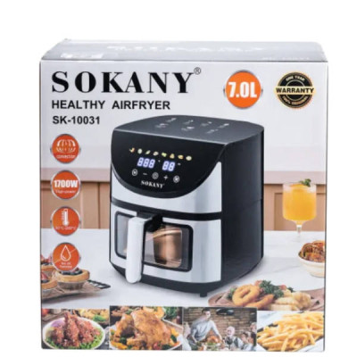 Аерофритюрниця 7л 1700Вт Sokany SK-10031 Чорний з сірим