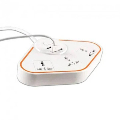 Подовжувач-мережевий фільтр 3-220V / 4-USB / 3.4A Anti-Static BKL-07 Power Socket Білий