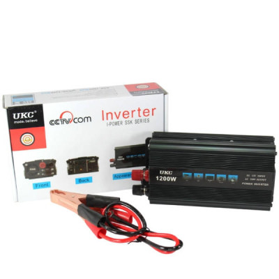 Перетворювач DC/AC 1200W 12V-220V SSK UKC Чорний