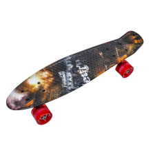 Пенні борд з колесами, що світяться Битва PU Penny Board Чорний з червоними колесами
