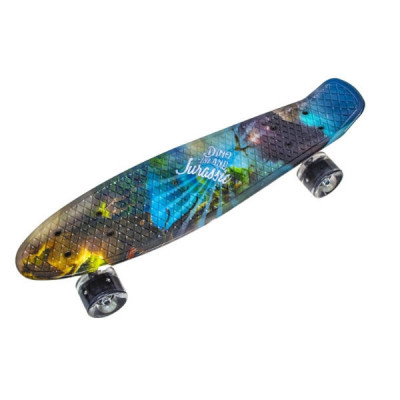 Пенні борд з колесами, що світяться Парк юрського періоду PU Penny Board Чорний з динозаврами