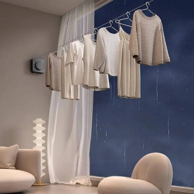 Сушарка висувна для білизни компактна розкладна clothesline AND5318 Сіра