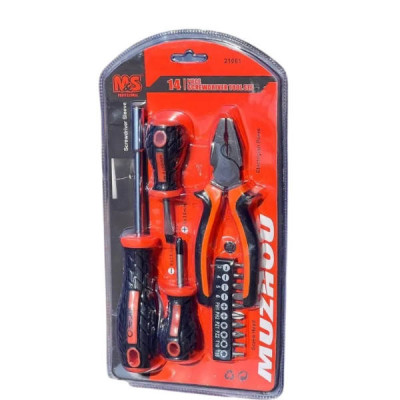 Набір викруток + плоскогубці 14в1 Screwdriver + vise and other sets 447 AND