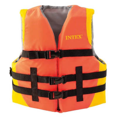 Жилет рятувальний дорослий INTEX 69681 Помаранчевий з жовтим