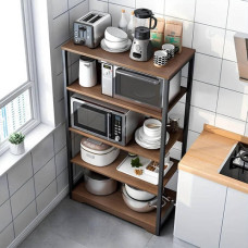 Полиця-стелаж 30*60*126см STL-MD 77 Коричнева з чорний