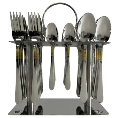 Набір столових приладів на 12 персон/36пр із золотистим декором CUTLERY SET CD-02