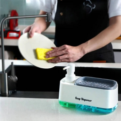 Дозатор для миючого та рідкого мила Dish Soap Dispenser Білий