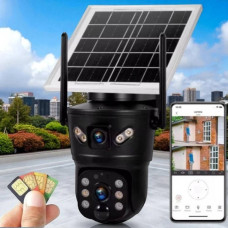 Камера відеоспостереження вулична із сонячною панеллю 360 4G Solar camear D05-4G V380 Чорна