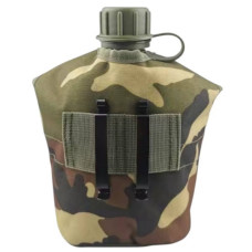 Фляга пластикова з чохлом у забарвленні камуфляжу MILITARY STYLE 1L Лісовий камуфляж