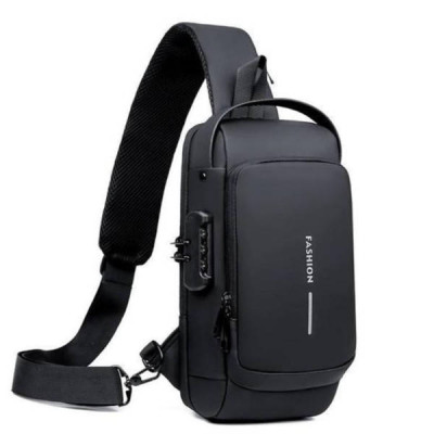 Сумка нагрудна з протиугінним замком з паролем Backpack AND XL1228 Чорна