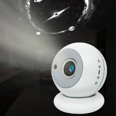 Проектор Домашній планетарій із 7 слайдами Star Projector 360° Білий