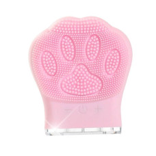 Щітка вібраційна акумуляторна для обличчя Лапка paw washer Світло-рожева