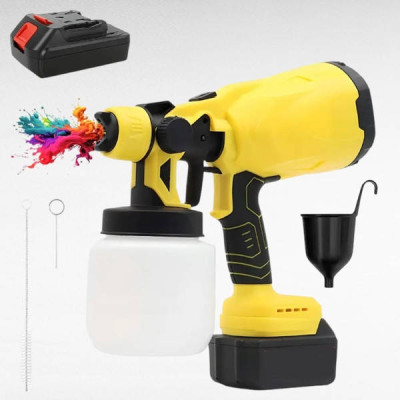Краскопульт акумуляторний 24v Paint Sprayer Чорний з жовтим